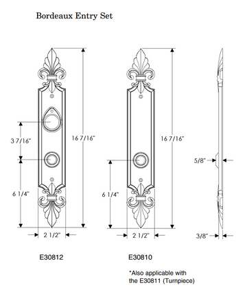 Rocky Mountain Bordeaux Entry Set 2 1/2″ x 16 7/16″